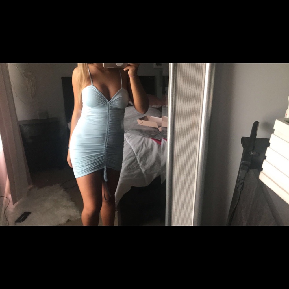 light blue dress
